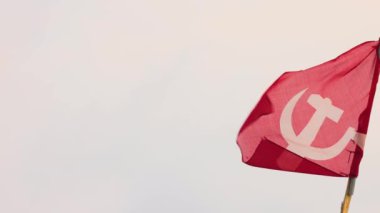Çin Komünist Partisi ya da SSCB ya da Kerala Hindistan bayrak arka planı büyük sembol 4k 