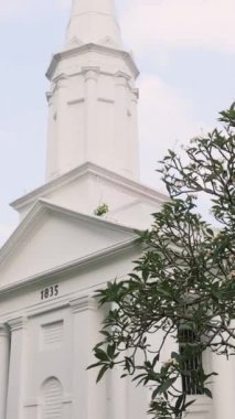 Singapur 05 Mayıs 2024: St. Gregory Ermeni Kilisesi 1835 yılında inşa edilen ve 180. kuruluş yıldönümünü kutlayan Singapur 'un en eski kilisesidir. - Evet. Yüksek kalite 4k görüntü