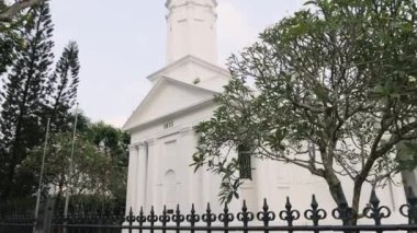 Singapur 05 Mayıs 2024: St. Gregory Ermeni Kilisesi 1835 yılında inşa edilen ve 180. kuruluş yıldönümünü kutlayan Singapur 'un en eski kilisesidir. - Evet. Yüksek kalite 4k görüntü