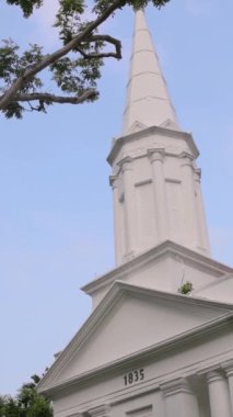 Singapur 05 Mayıs 2024: St. Gregory Ermeni Kilisesi 1835 yılında inşa edilen ve 180. kuruluş yıldönümünü kutlayan Singapur 'un en eski kilisesidir. - Evet. Yüksek kalite 4k görüntü