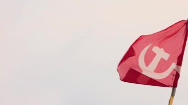 Çin Komünist Partisi ya da SSCB ya da Kerala Hindistan bayrak arka planı büyük sembol 4k 