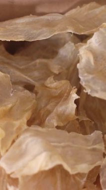 Markette kurutulmuş Tiny Pieces Fish Maw. Yüksek kalite 4k görüntü