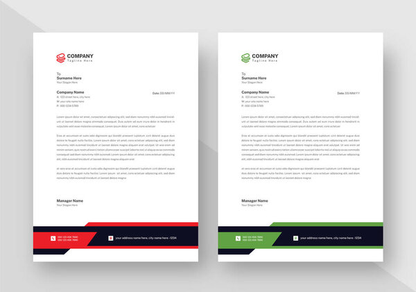 Modern Business Letterhead Template, Business letterhead design, Professional Letterhead