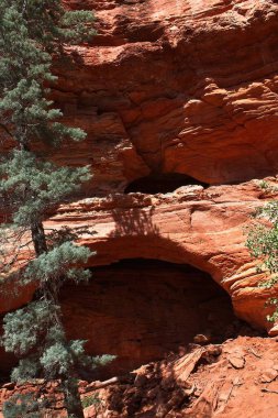 Sedona, Arizona 'daki Kızıl Kayalıklardaki Asker Geçidi' ne bakıyorum..