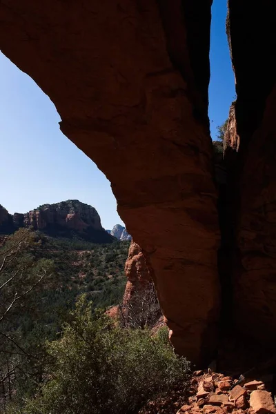 Utsikt Från Insidan Soldat Pass Arch Röda Klipporna Sedona Arizona — Stockfoto