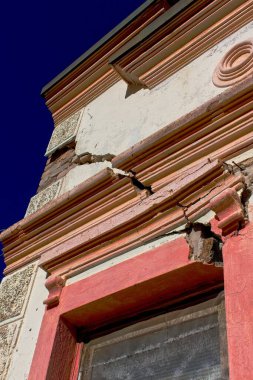 Closeup of a crack in the wall of the Cuban Queen Bordello. This building no longer exists. Jerome, Arizona. clipart