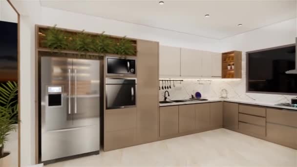Luxurious Apartment Interior Design Visualization Modern Architectural Design Walkthrough Animation — Stock Video