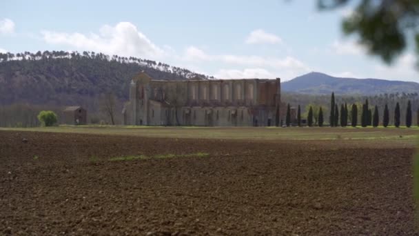 View Abbey San Galgano Tuscany Italy Italian Tuscan Holidays Crete — Vídeos de Stock