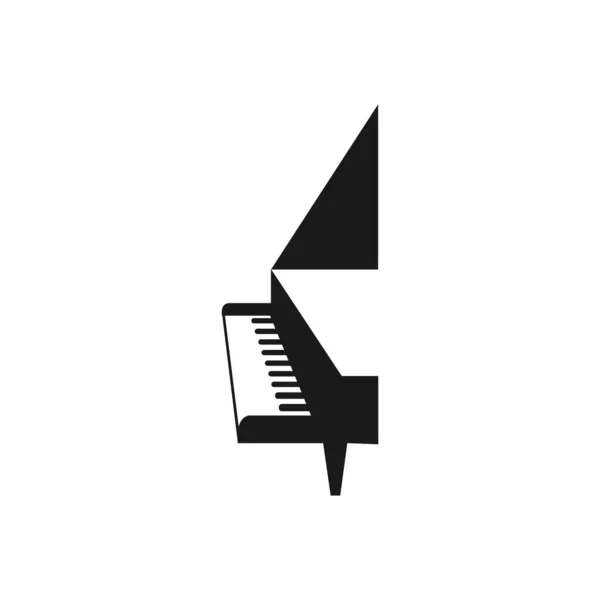 Abstraktní Klavír Černý Jednoduchý Hudební Nástroj Izolovaný Bílém Pozadí Hudební — Stockový vektor