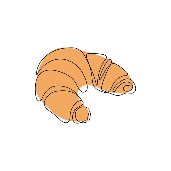 Croissant Jednom Stylu Kresby Čerstvé Pečivo Lze Použít Pro Zázemí — Stockový vektor