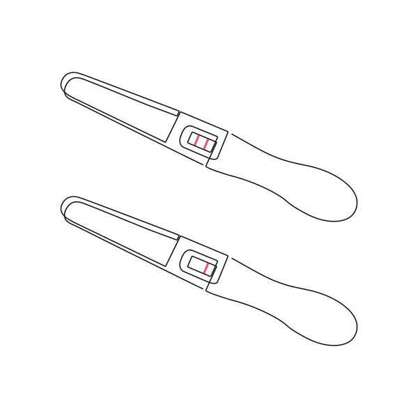 Hcg Těhotenský Test Jedna Čára Negativní Pozitivní Výsledky Těhotenských Testů — Stockový vektor