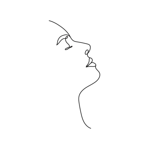 Žena Tvář Minimálním Stylu Kresby Čáry Žena Uvolňuje Ručně Kreslená — Stockový vektor