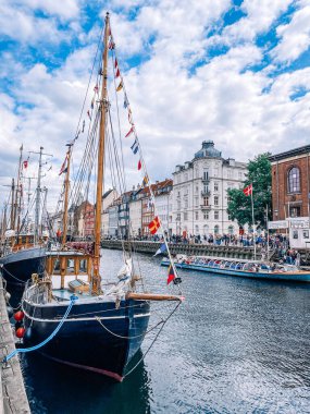 copenhagen, denmark-july 23, 2019. beautiful architecture and vibrant colors of the city of amsterdam.