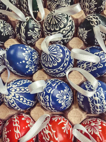 Easter Eggs Basket White Background — Stock Photo, Image