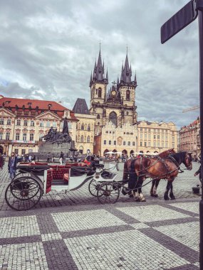 Czech Cumhuriyeti 'nin eski Prag kasabası.