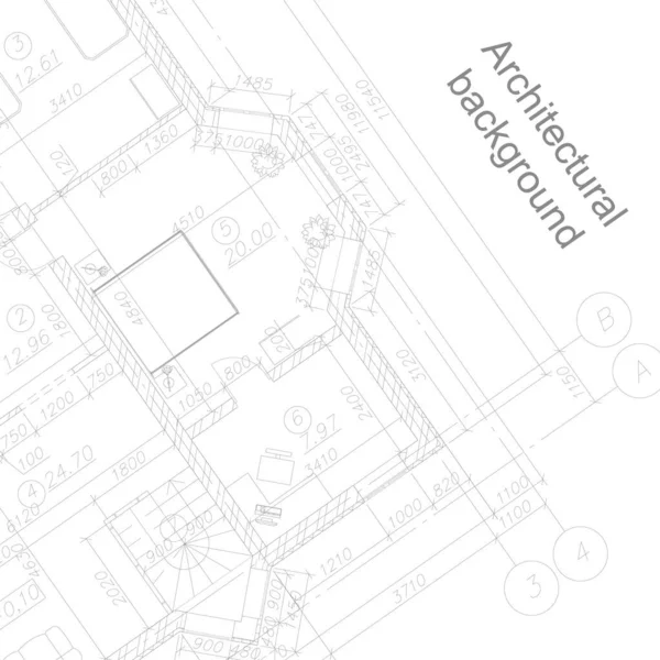 Архітектурний Фон Векторний Відбиток Детальні Плани Поверху Заміського Будинку — стоковий вектор