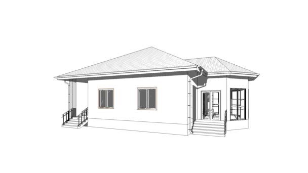Жилой Роскошный Дом Бесконечное Вращение Drawing Suburban Home Архитектурная Тема — стоковое видео