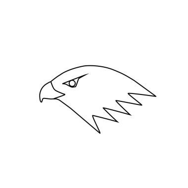 Kartal vektör logosu. Hawk amblemi, işleriniz için düzenlenebilir siyah ve beyaz tasarım. Görüntü: 10 EPS.