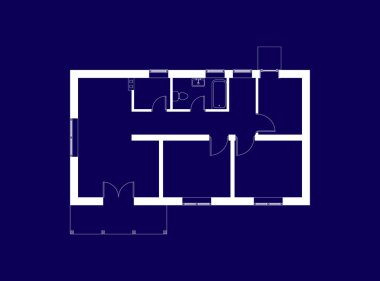 Modern bir dairenin kat planı. Vektör taslağı. Mimari arka plan.