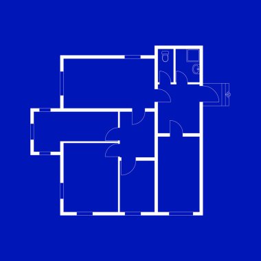 Modern bir apartman dairesinin planı. Vektör İllüstrasyonu. Mimari arka plan.