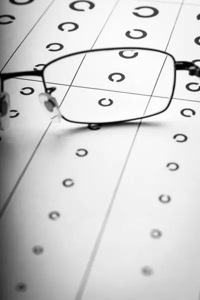 Eyeglasses Visual Acuity Chart White Background Stock Image