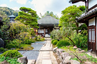 Katsuragi şehrindeki Taima-dera tapınağı, Japonya 'daki Nara bölgesi. (10-17-2023 'te çekildi.)