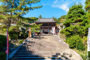 Sakurai şehrindeki Hase-dera tapınağı, Japonya 'daki Nara bölgesi. (10-24-2023 'te çekildi.)