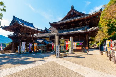 Sakurai şehrindeki Hase-dera tapınağı, Japonya 'daki Nara bölgesi. (10-24-2023 'te çekildi.)