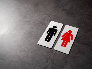 Koyu arkaplanda tuvalet işareti