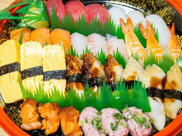 stock image Japanese sushi delivery is a great option for a quick and easy meal