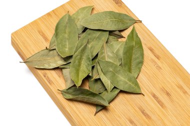 Beyaz arkaplanda defne yaprağı