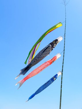 Japanese 'Koinobori', colorful carp streamers clipart