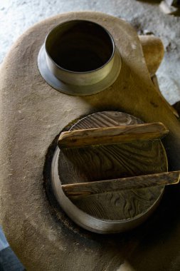 Japon eski mutfağı 'Kamado' (Japon eski evleri))