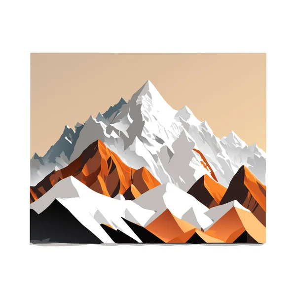 Vektorové Tapety Krajinou Horské Majestátní Pohoří Zasněženými Vrcholky Rozlehlými Ledovci — Stockový vektor