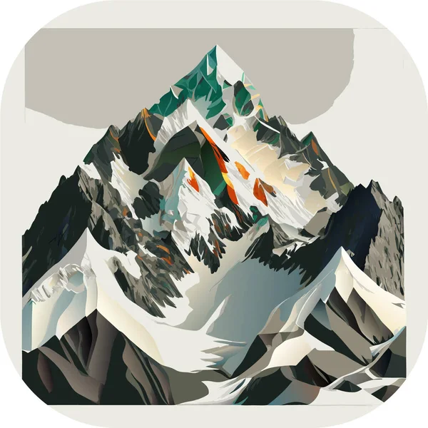 Papier Peint Vectoriel Avec Paysage Une Chaîne Montagnes Majestueuse Avec — Image vectorielle
