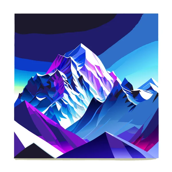 Vector Ταπετσαρία Ένα Τοπίο Ένα Βουνό Μαγευτική Οροσειρά Χιονισμένες Κορυφές — Διανυσματικό Αρχείο