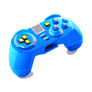 Oyun denetleyici, Doğal renkler, minimalist, uygulamalar ve web siteleri için video oyun alanı düz simgesi, Joystick Vector.