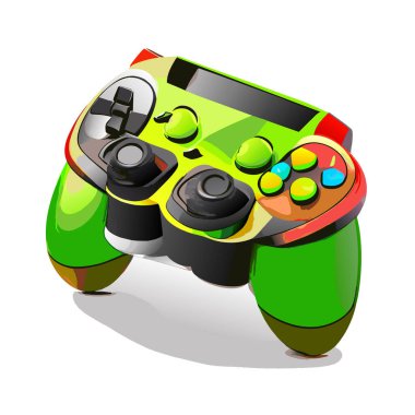 Oyun denetleyici, Doğal renkler, minimalist, uygulamalar ve web siteleri için video oyun alanı düz simgesi, Joystick Vector.