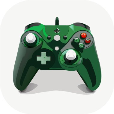 Oyun denetleyici, Doğal renkler, minimalist, uygulamalar ve web siteleri için video oyun alanı düz simgesi, Joystick Vector.