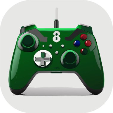 Oyun denetleyici, Doğal renkler, minimalist, uygulamalar ve web siteleri için video oyun alanı düz simgesi, Joystick Vector.