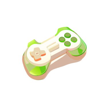 Oyun denetleyici, Doğal renkler, minimalist, uygulamalar ve web siteleri için video oyun alanı düz simgesi, Joystick Vector.