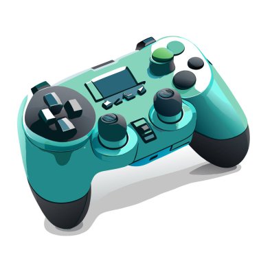 Oyun denetleyici, Doğal renkler, minimalist, uygulamalar ve web siteleri için video oyun alanı düz simgesi, Joystick Vector.