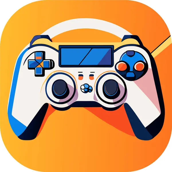 Játék Vezérlő Természetes Színek Minimalista Video Gamepad Lapos Ikon Alkalmazások — Stock Vector