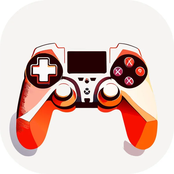 Játék Vezérlő Természetes Színek Minimalista Video Gamepad Lapos Ikon Alkalmazások — Stock Vector