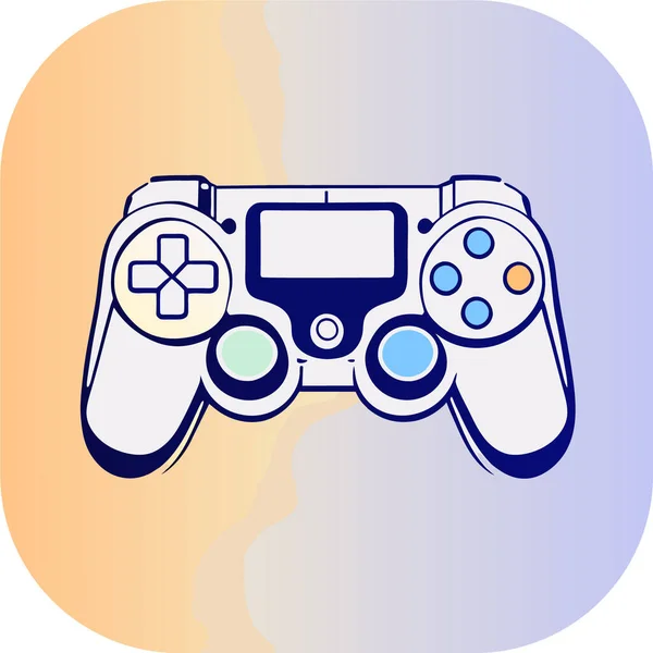 ゲームコントローラー ナチュラルカラー ミニマリスト ビデオゲームパッドアプリやウェブサイトのフラットアイコン Joystick Vector — ストックベクタ