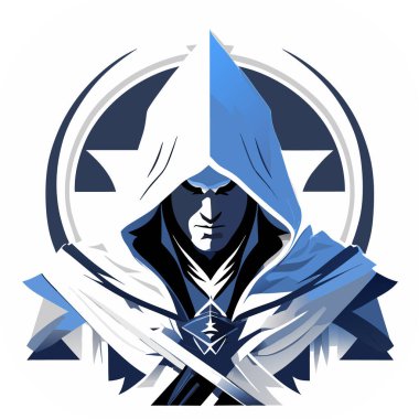 Suikastçı karakter vektörü, esports logo tasarım vektörü için suikastçı illüstrasyonu, hayran sanatı. vektör illüstrasyonu.