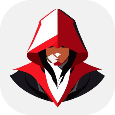 Suikastçı karakter vektörü, esports logo tasarım vektörü için suikastçı illüstrasyonu, hayran sanatı. vektör illüstrasyonu.