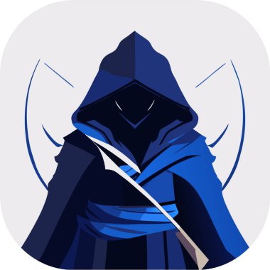 Suikastçı karakter vektörü, esports logo tasarım vektörü için suikastçı illüstrasyonu, hayran sanatı. vektör illüstrasyonu.