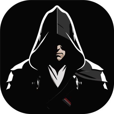 Suikastçı karakter vektörü, esports logo tasarım vektörü için suikastçı illüstrasyonu, hayran sanatı. vektör illüstrasyonu.