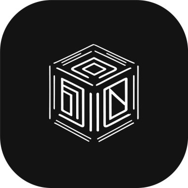 Farklı reklamlar, kapaklar veya afişler için soyut küp vektör şablonları, artırılmış gerçeklik tasarım logosu minimalist parlama, simetrik, karmaşık, sanat,